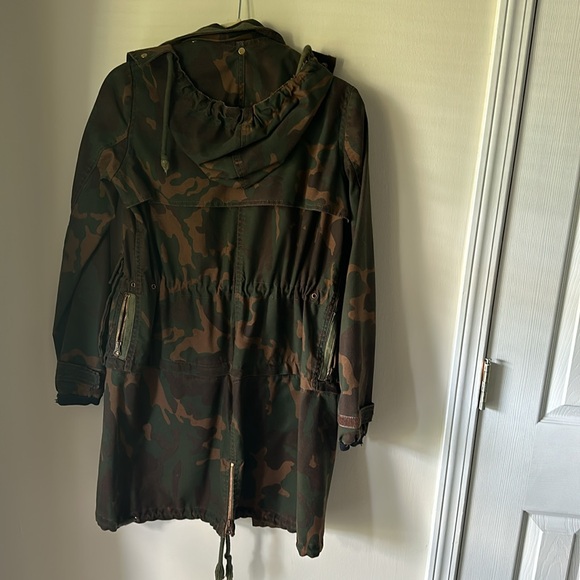 REAL Golden Goose Deluxe Brand camo khaki dark brown multi women’s coat - Picture 8 of 11